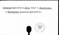 Limpurg-Speckfeld, Otto Graf v. Rechteren-