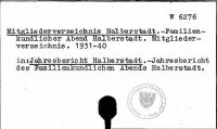 Mitgliederverzeichnis Halberstadt