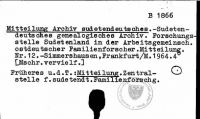 Mitteilung Archiv sudetendeutsches
