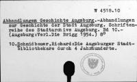 Abhandlungen Geschichte Augsburg [W-4518.10]