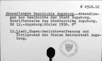 Abhandlungen Geschichte Augsburg [W-4518.12]