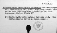 Abhandlungen Geschichte Augsburg [W-4518.13]
