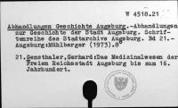 Abhandlungen Geschichte Augsburg [W-4518.21]