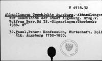 Abhandlungen Geschichte Augsburg [W-4518.32]