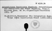 Abhandlungen Geschichte Augsburg [W-4518.34]