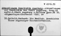 Abhandlungen Geschichte Augsburg [W-4518.35]