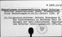Abhandlungen wissenschaftliche Abend Erfurter [W-2209.10/12]