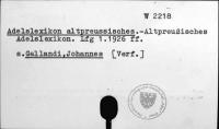 Adelslexikon altpreußisches [W-2218.]
