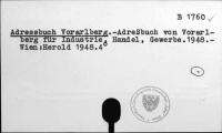 Adressbuch Vorarlberg [B-1760.]