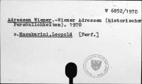 Adressen Wiener [W-6852.1970]