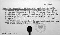 Archive Republik tschechoslowakischen