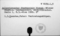 Archivinventar Stadtarchiv Wiener