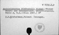 Archivinventar Stadtarchiv Wiener
