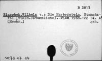 Blaschek, Wilhelm v.
Die Herberstein