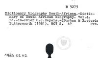 Dictionary biography South-African