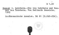 Nassauische Annalen. Band 81. 1969. [B-1.081]