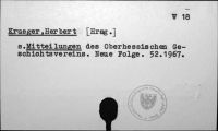 Mitteilungen des Oberhessischen Geschichtsvereins. Herausgegeben von Hans Krüger. [W-18.52]