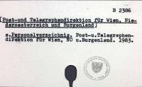 Post- und Telegraphendirektion für Wien, Niederösterreich und Burgenland