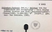Schnehen, Herbert Freiherr von [W-8083.]