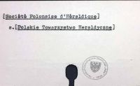 Société Polonaise d' Héraldique siehe Polskie Towarzystow Heraldyczne