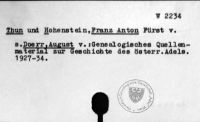 Thun-Hohenstein, Franz Anton Fst. v.