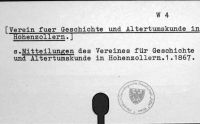 Verein fuer Geschichte und Altertumskunde in Hohenzollern