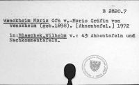 Wenckheim, Maria Gfn. v.