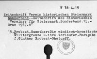 Zeitschrift Verein historischen Steiermark Sonderband