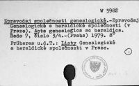 Zpravodaj spolecsnosti genealogicke