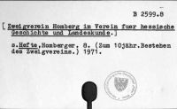Zweigverein Homberg im Verein fuer hessische Geschcite und Landeskunde [B-2599.8]